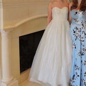 Ivory Strapless Prom Dress